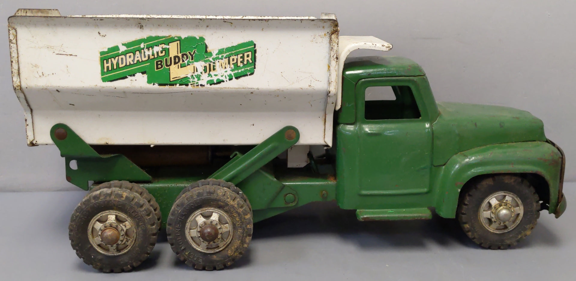 Buddy L Vintage 1950s Pressed Steel Hydraulic Dump Truck VG Trainz