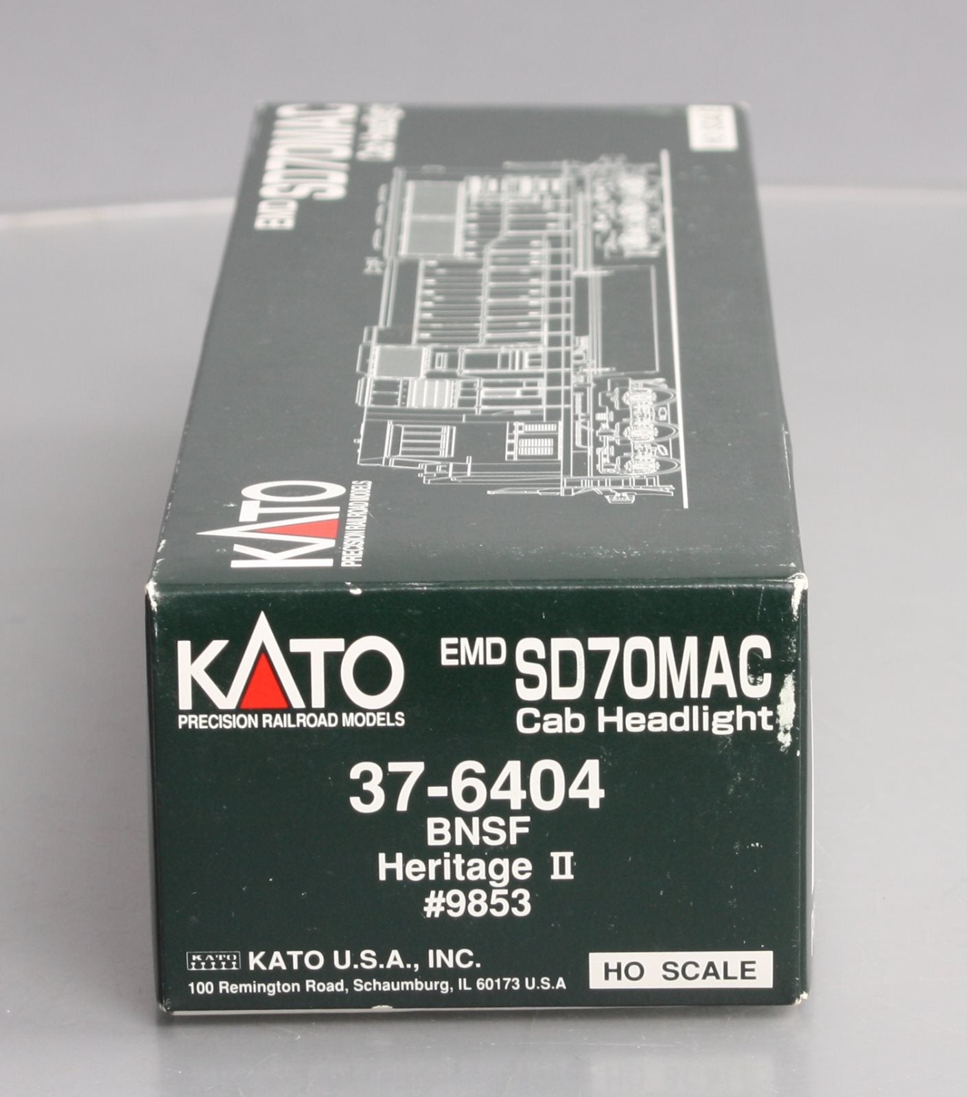 Kato 37-6404 HO BNSF Heritage ll EMD SD70MAC Diesel Locomotive #9853 EX/Box