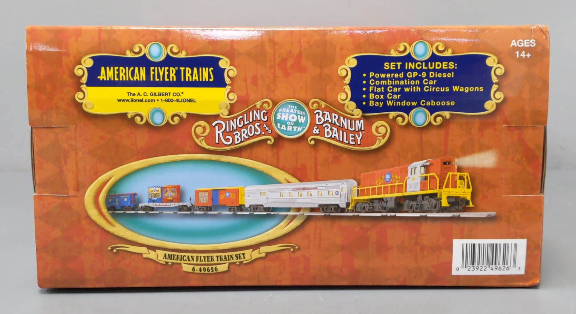 American Flyer 6 49626 Ringling Bros. Circus S Gauge Diesel Train Set Trainz