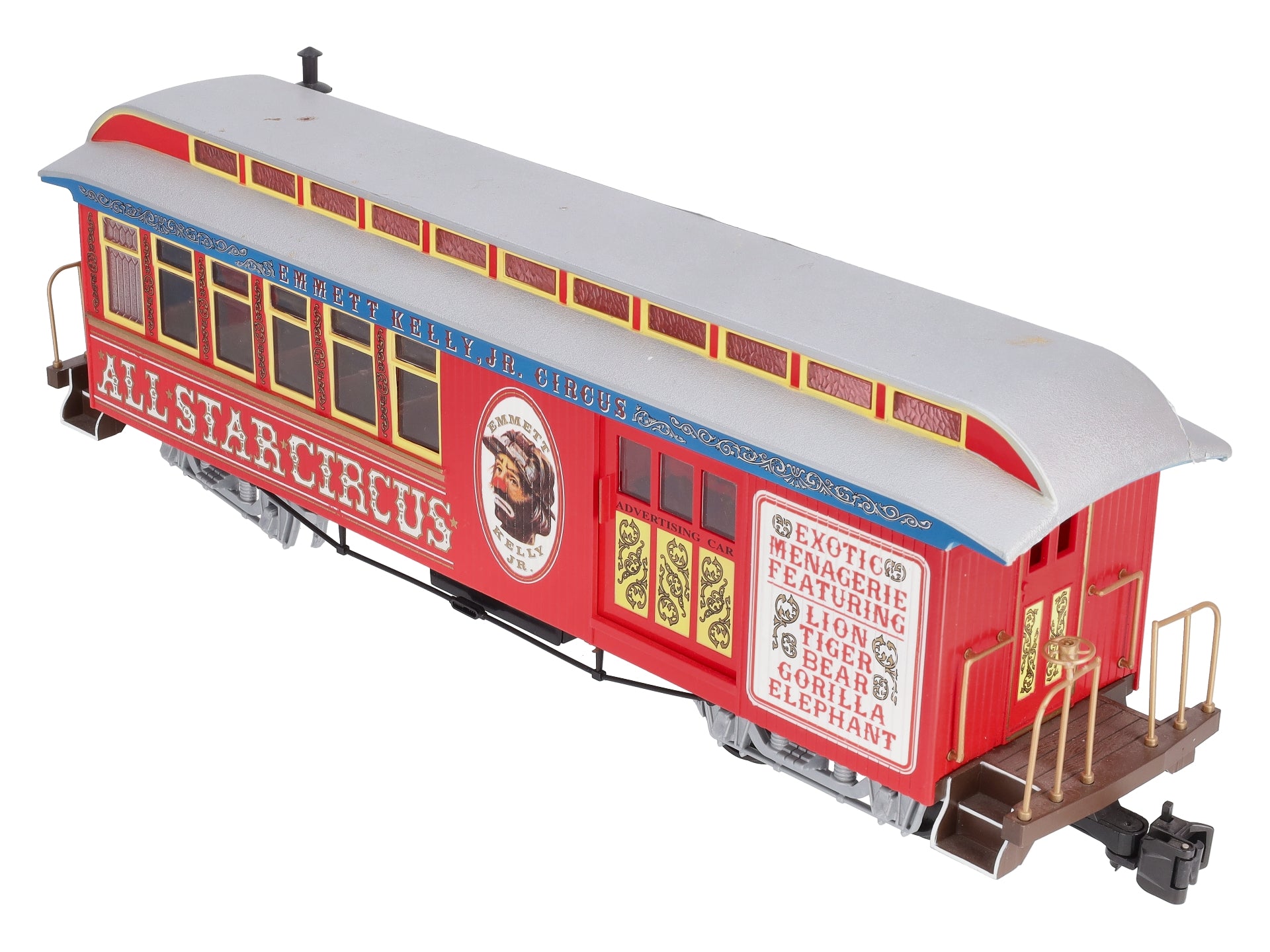 G-SCALE popular BACHMANN EMMETT KELLY, JR. CIRCUS COMBINE CAR