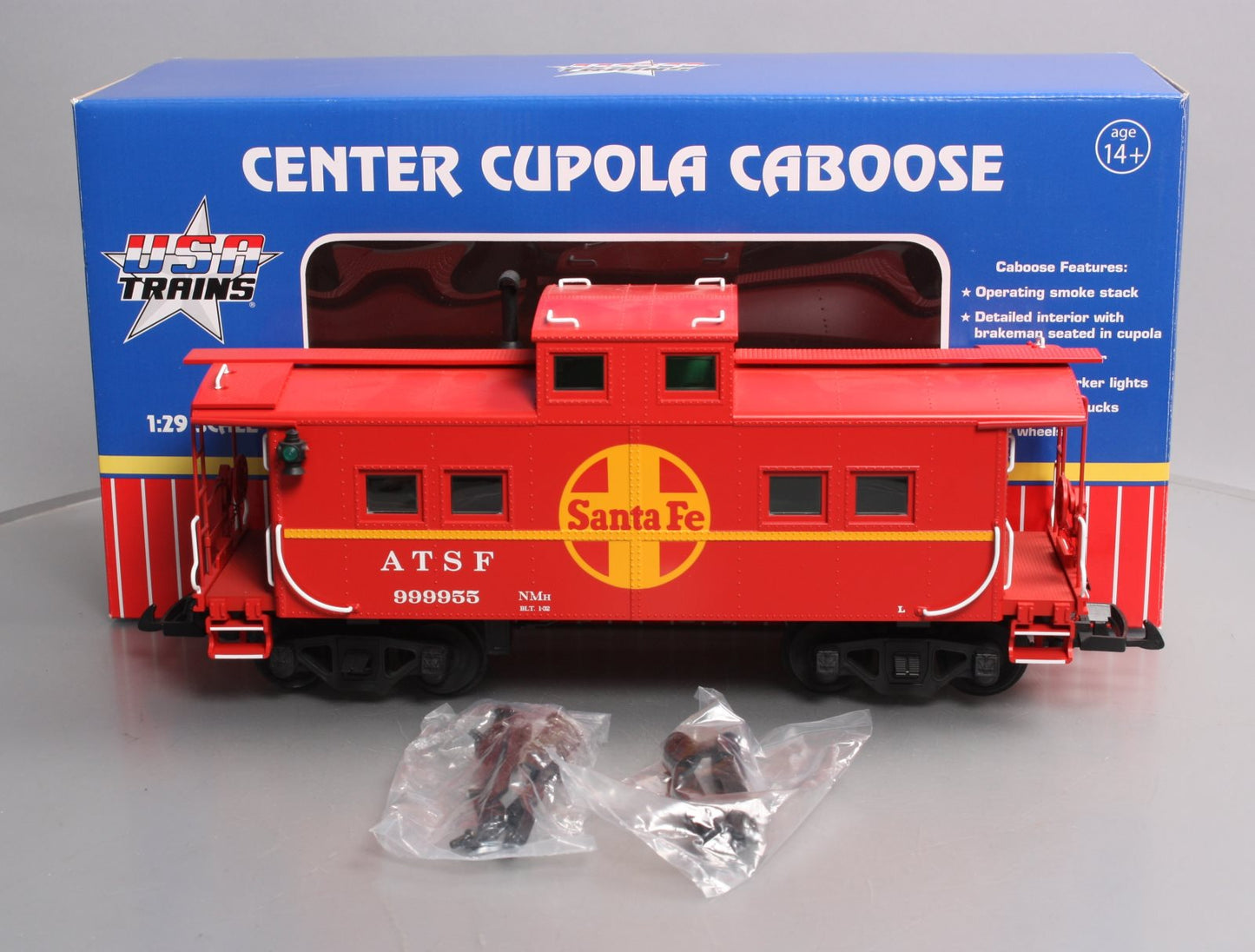 USA Trains R12169 G ATSF Ultimate Series Center-Cupola Steel Caboose