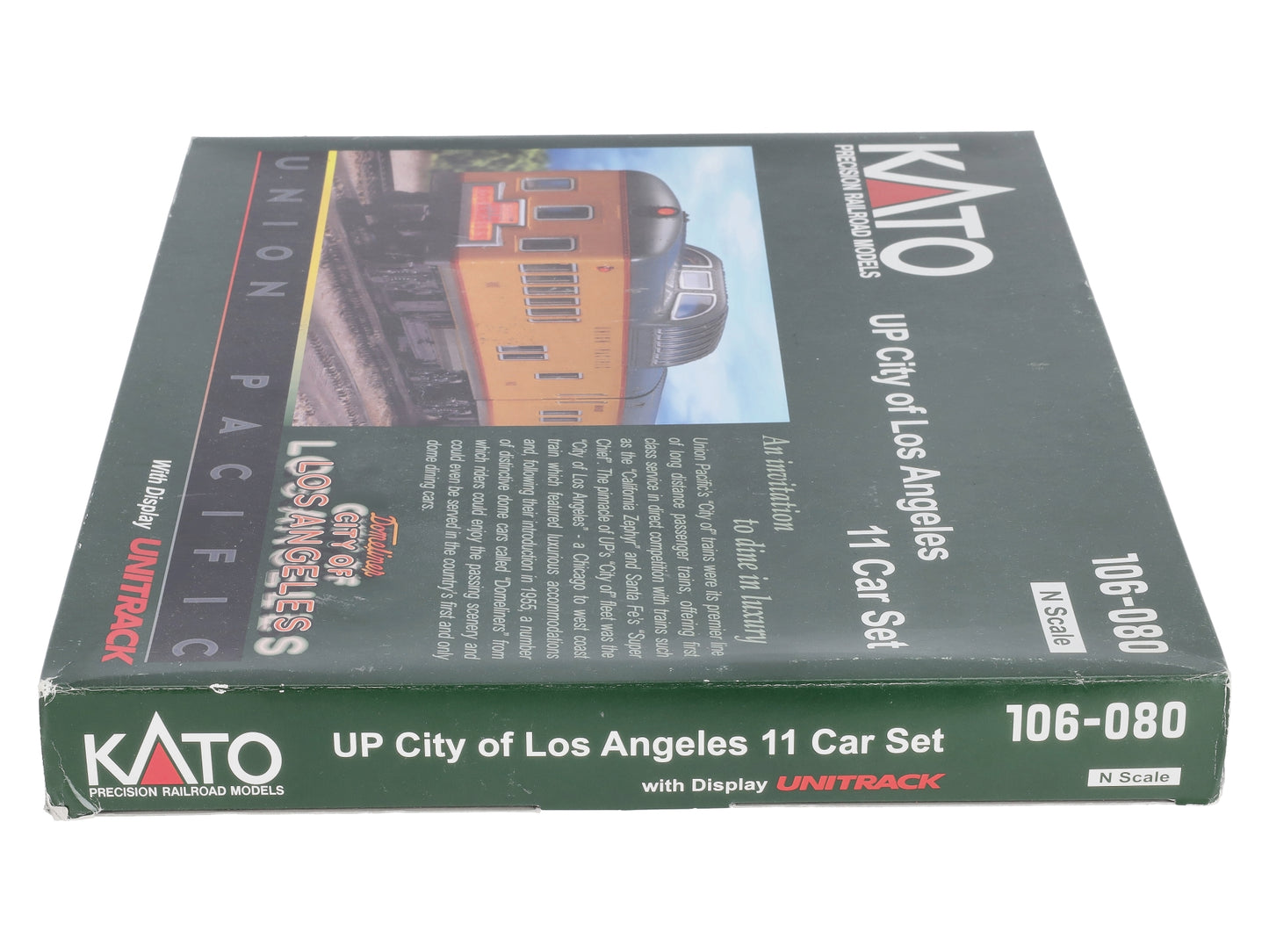 Kato 106-080 N Scale UP "City of Los Angeles" 11 Car Set with Unitrack Display