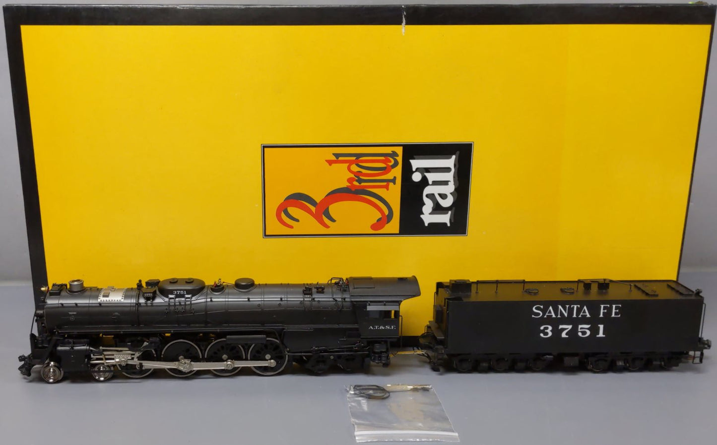 3rd Rail O Gauge BRASS Santa Fe 4-8-4 Steam Locomotive #3751 EX/Box