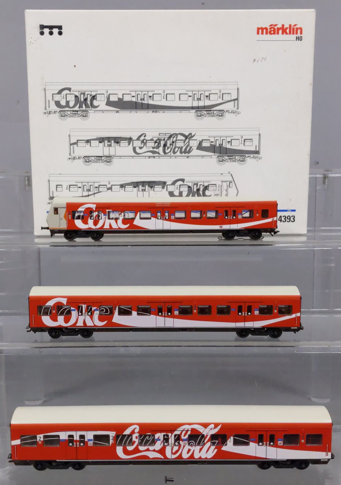 Marklin 4393 HO Coca-Cola 3-Car Passenger Set EX/Box