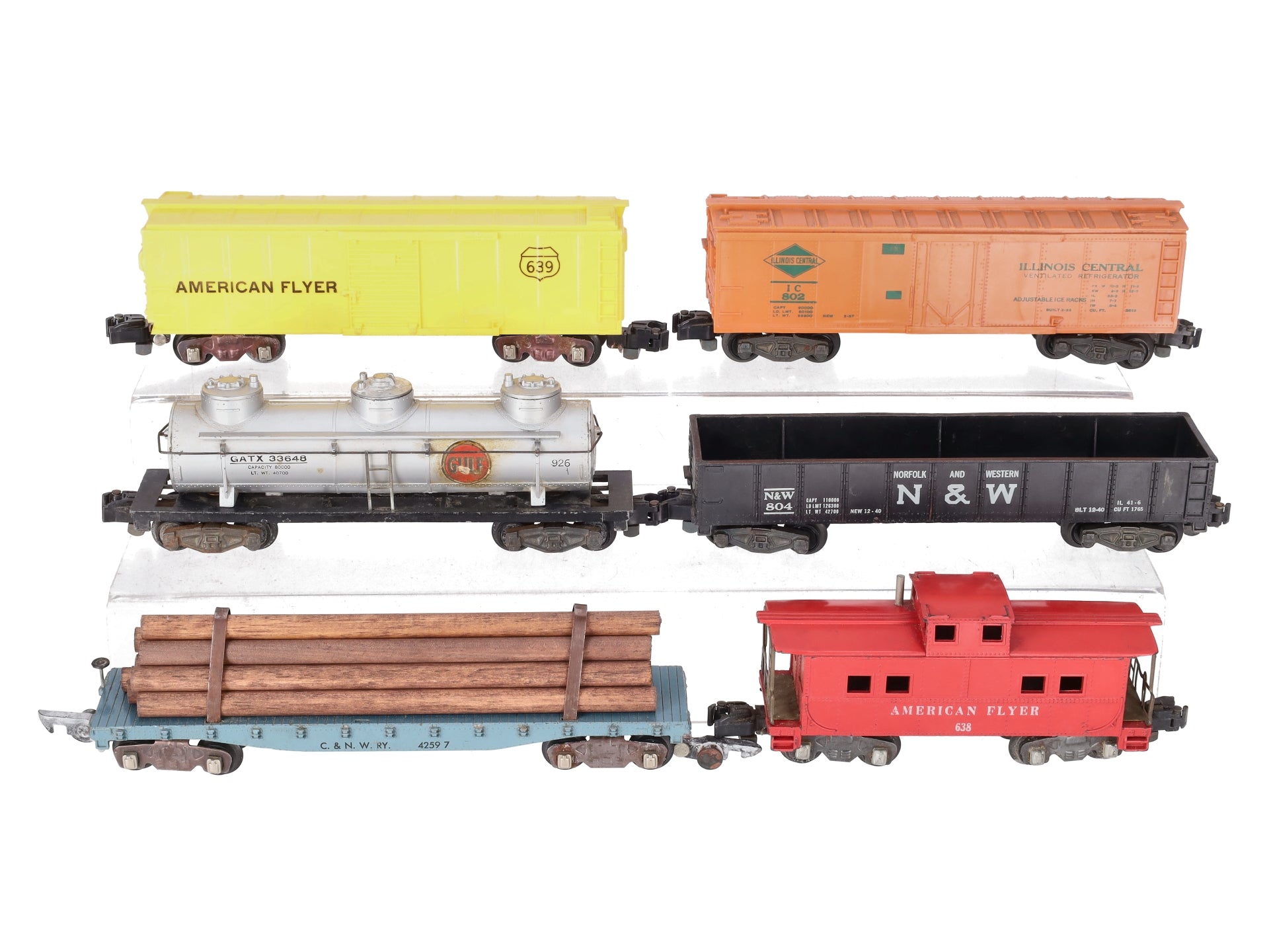 American Flyer S Vintage Freight Cars: 804, 802, 926, 42597, 638, 639 ...