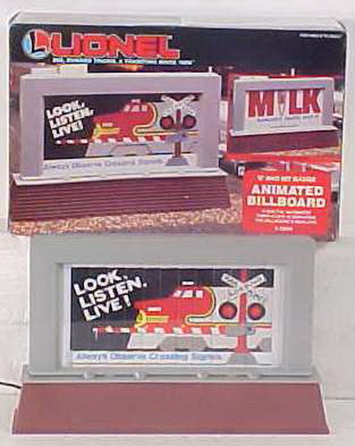 Lionel 6-12809 O Gauge Milk / RR Crossing Animated Billboard