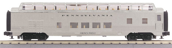 MTH 30-67417 O Gauge Pennsylvania RR "Crown Point" 60' Streamlined Vista Dome