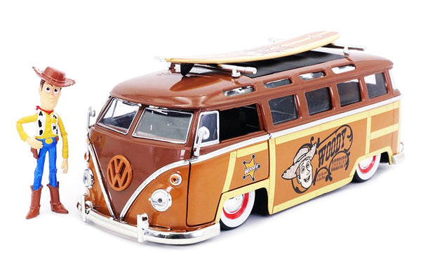 Jada Toys 33176 1 24 Toy Story Volkswagen T1 Surf Bus with Woody Fig Trainz