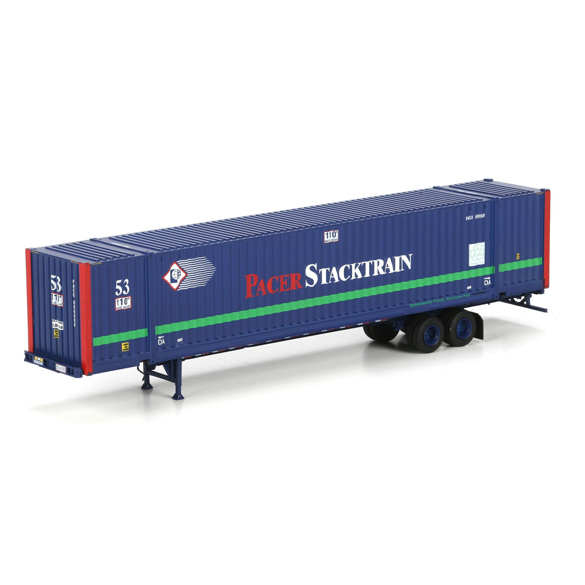 Athearn 28981 HO RTR Pacer Stacktrain 53'' Jindo Intermodal Container & Chassis