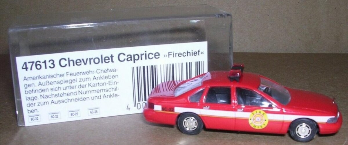 Busch 47613 HO Red Chevrolet Caprice US Firechief