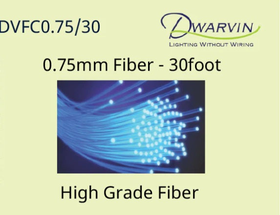 Dwarvin DVFC0.75/30 30ft, 0.75mm End Glow Fiber Optic Cable