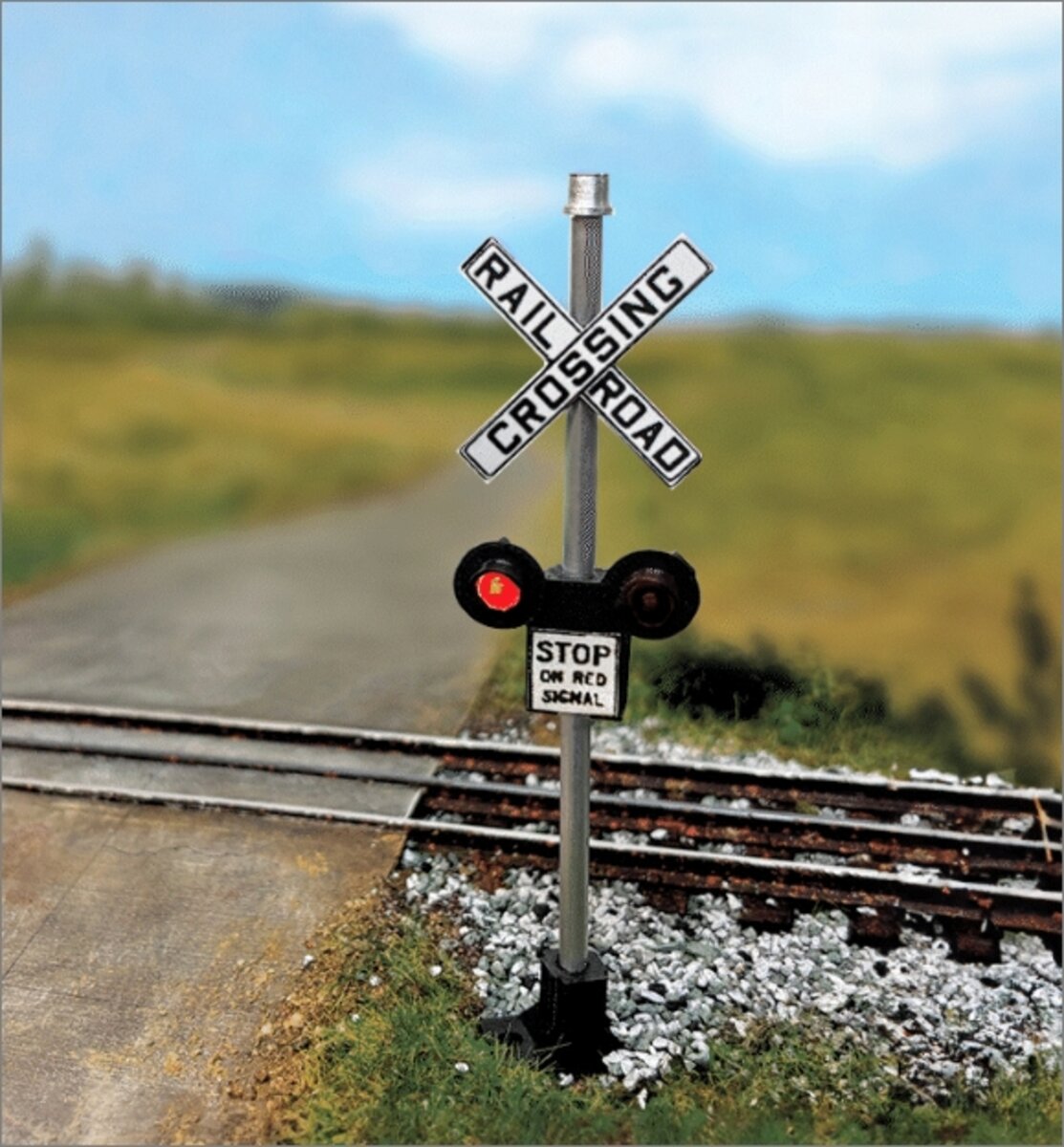 Dwarvin DVFLRRX101 HO Fiber-Lit Railroad Crossing (Single)