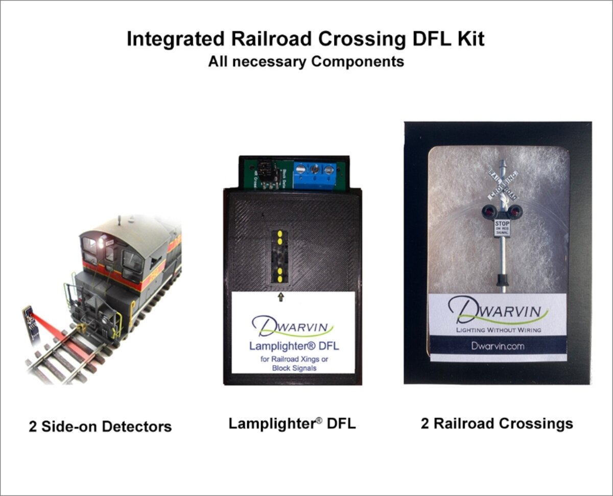 Dwarvin DVIRRXK101 HO Railroad Crossing Kit w/ Power Supply