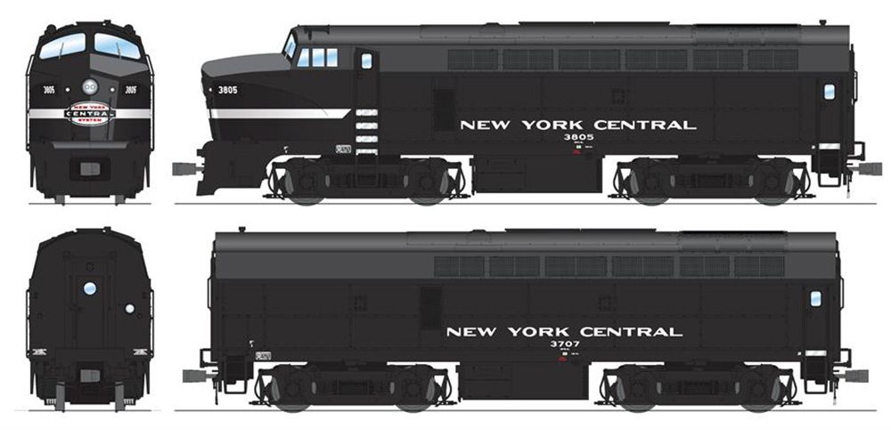 Broadway Limited 7696 HO NYC RF16 Sharknose A/B Diesel Loco w/Sound ...