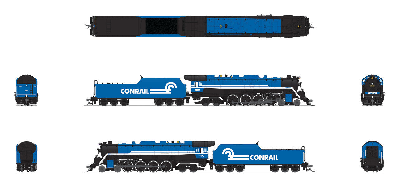 Broadway Limited 7412 N Conrail T1 4-8-4 Steam Loco - Sound/DC/DCC, Smoke #2101