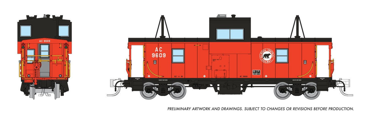 Rapido Trains 510011 N Algoma Central Wide Vision Caboose #9608