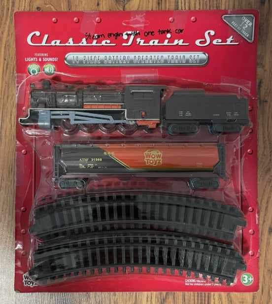 Wow Toyz WT-TR14 HO Classic Train Set 14 Pieces Engine 1 Tanker Car 12'' Track