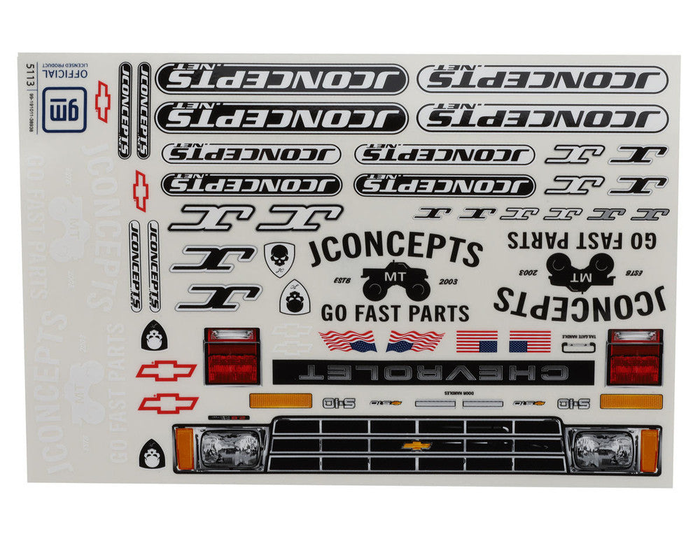 Jconcepts 0369 13.0” WB 1990 Chevy S10 Regular Cab 1:10 Clear Monster Truck Body