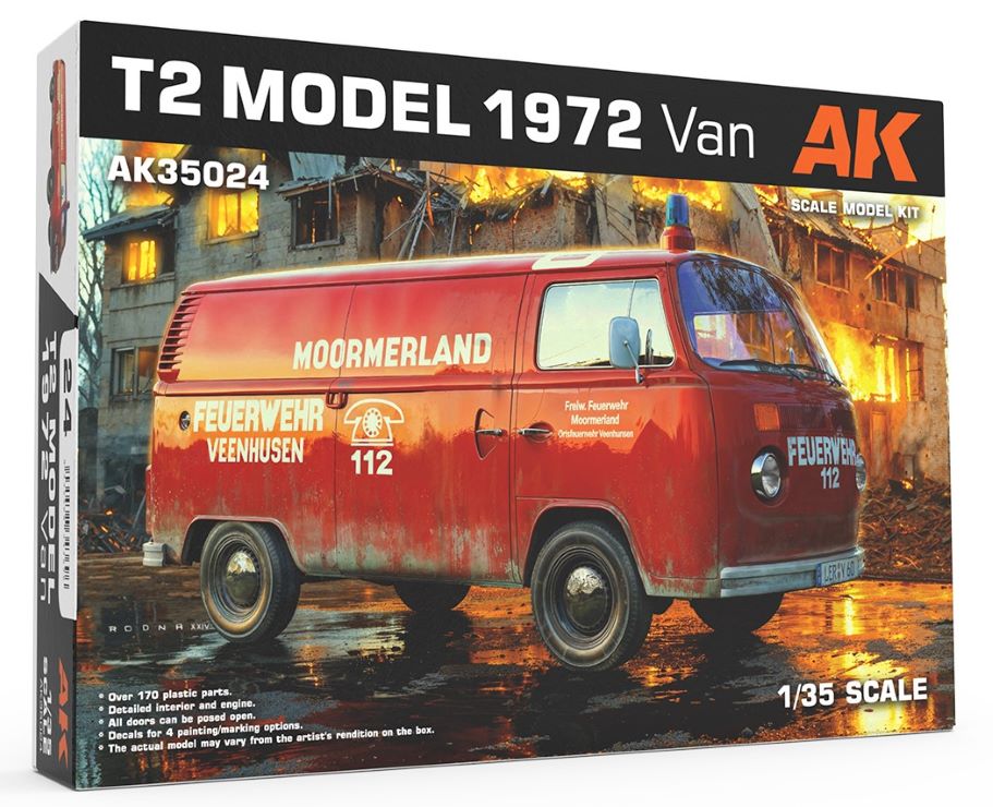 AK Interactive AK35024 1:35 1972 T2 Model Van Plastic Model Kit