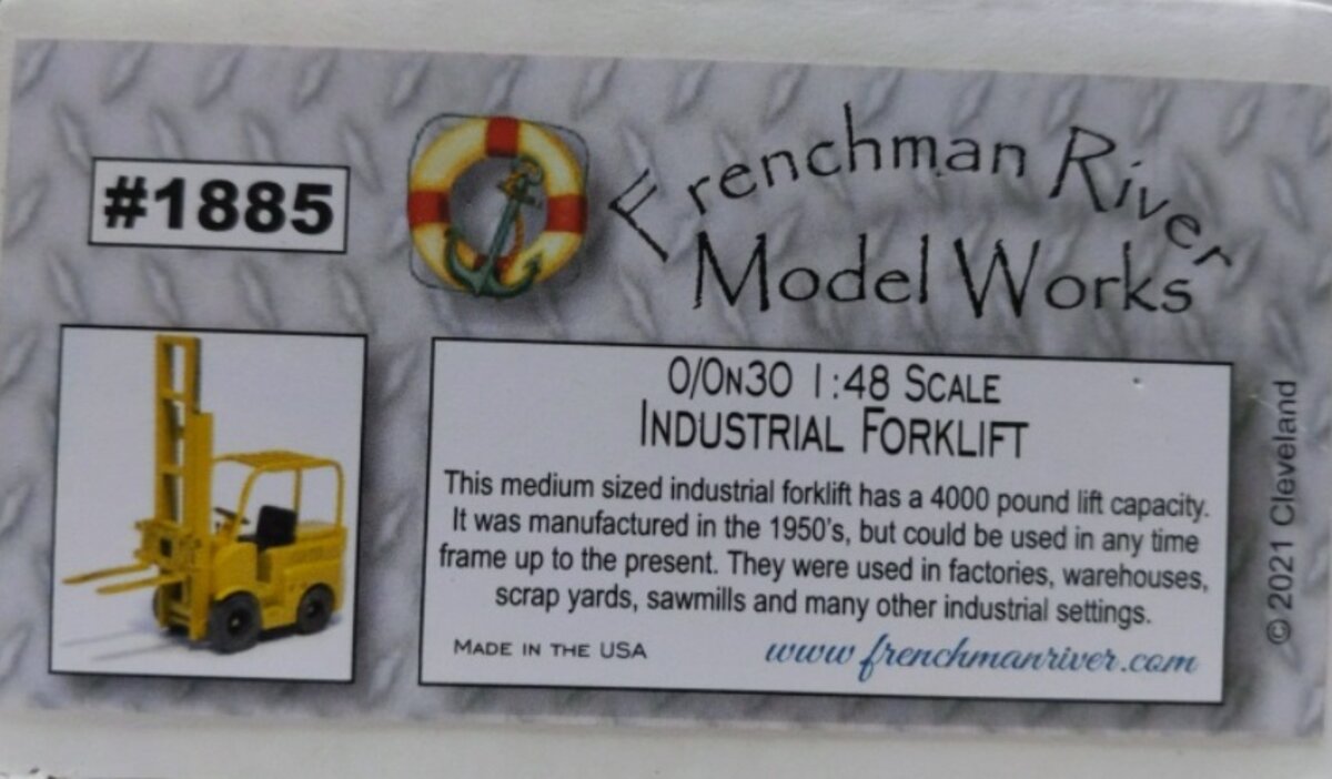 Frenchman River Modelworks 1885 O/ON30 Industrial Forklift Plastic Kit ...