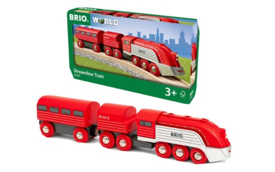 Brio World 33557 Wooden Red & Gray Streamline Train #ZQ0313 Set