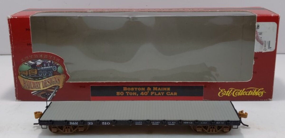 Ertl 4977 HO Scale Boston & Maine 50 Ton 40' Flat Car # 33510