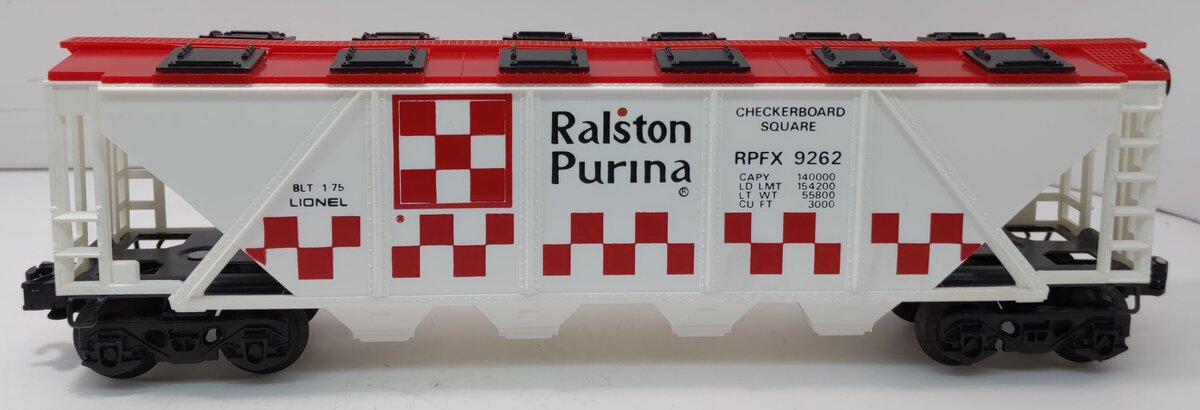 Lionel 6-9262 O Gauge Ralston Purina Checkerboard Quad Hopper LN