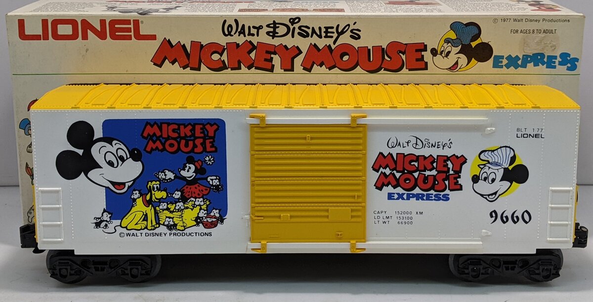 Lionel 6-9660 O Gauge Mickey Mouse Hi-Cube Boxcar LN/Box