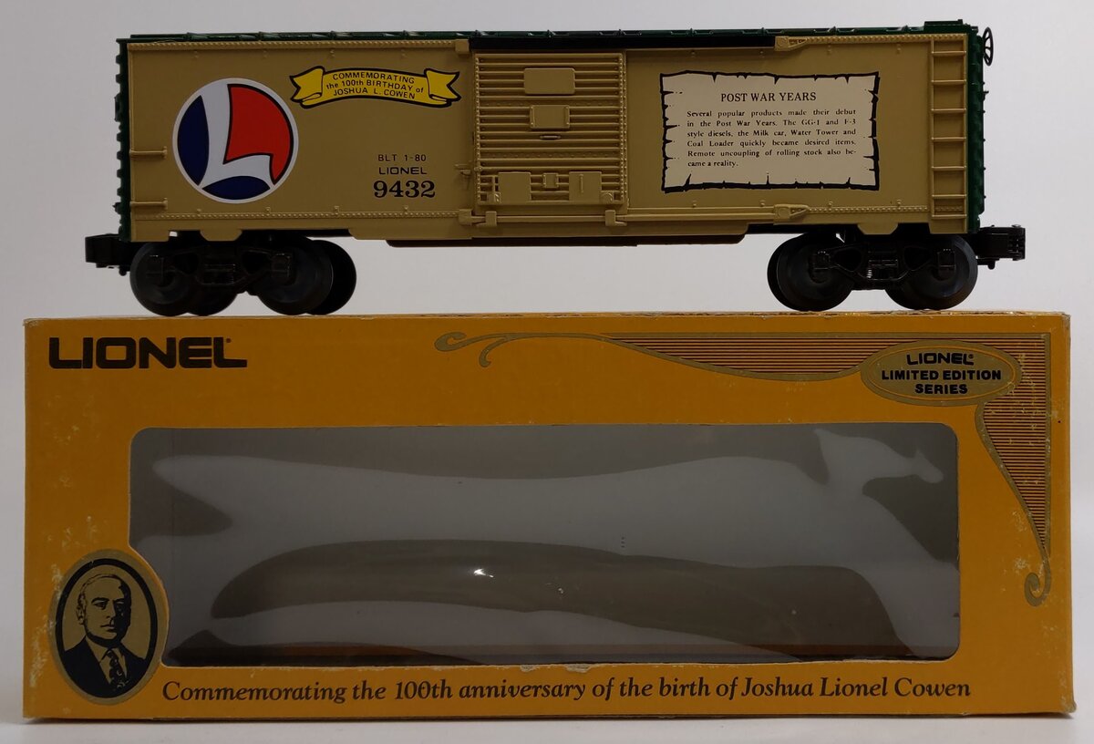 Lionel 6-9432 O Gauge Joshua Lionel Cowen Postwar Years Boxcar EX/Box