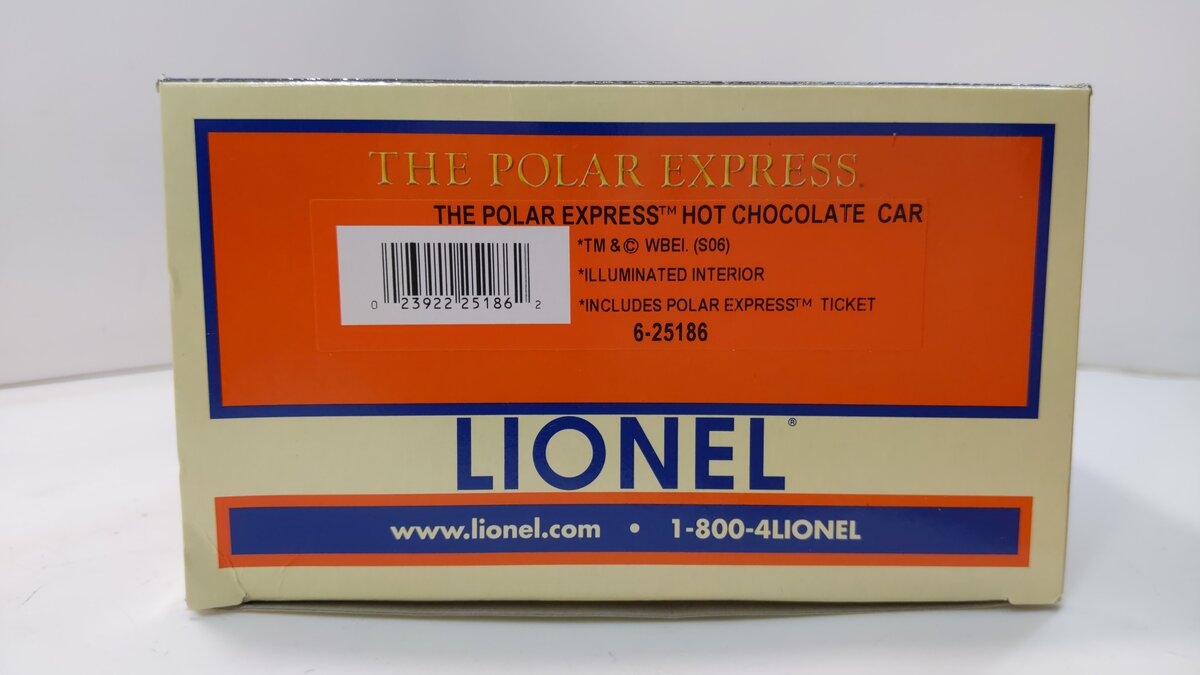 Lionel 6-25186 O Gauge The Polar Express Hot Chocolate Car LN/Box