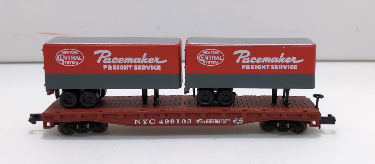 Atlas 37501 N NYC Pacemaker Piggyback Flat Car w/ Two 24' Trailers #499103 LN/Box