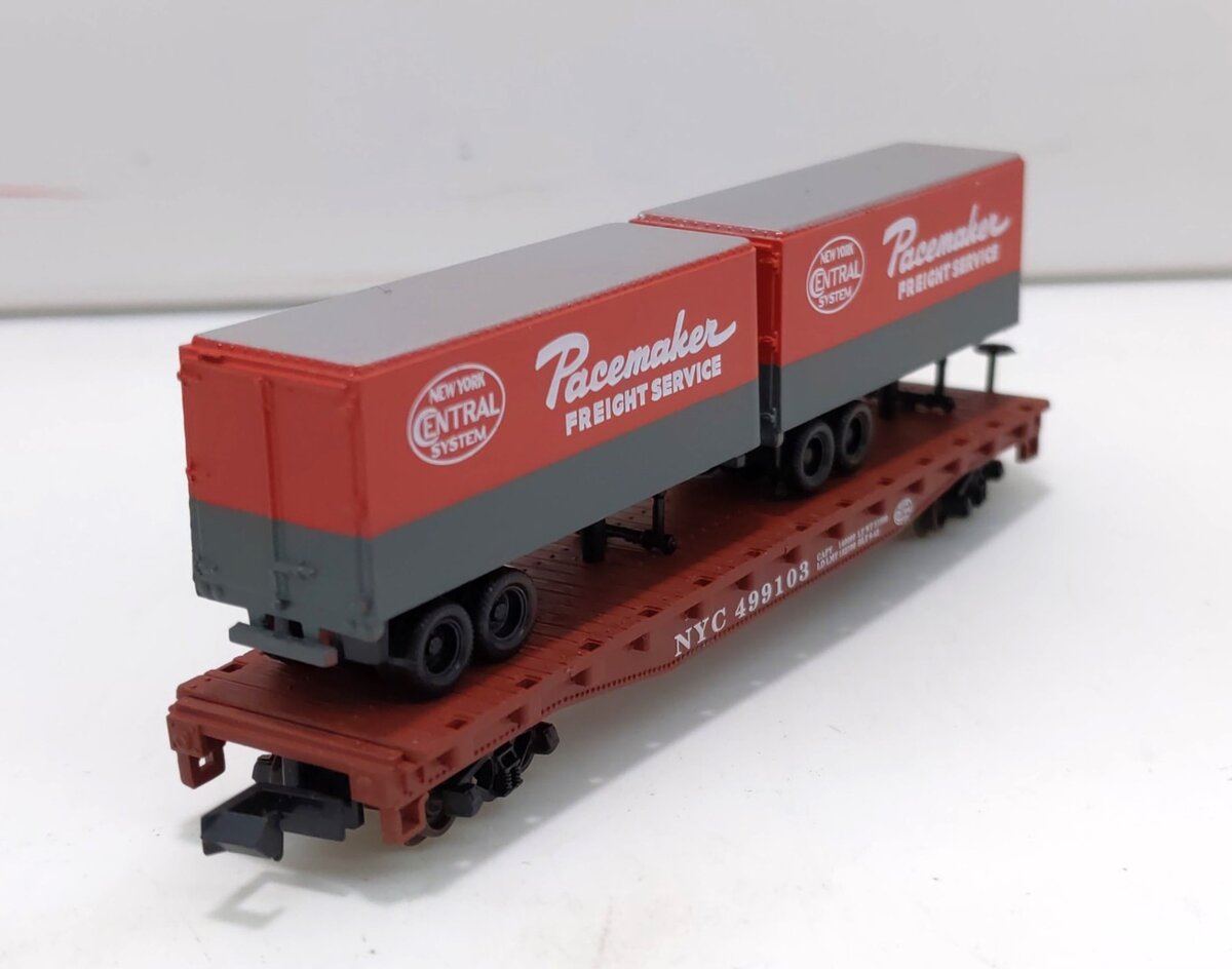 Atlas 37501 N NYC Pacemaker Piggyback Flat Car w/ Two 24' Trailers #499103 LN/Box