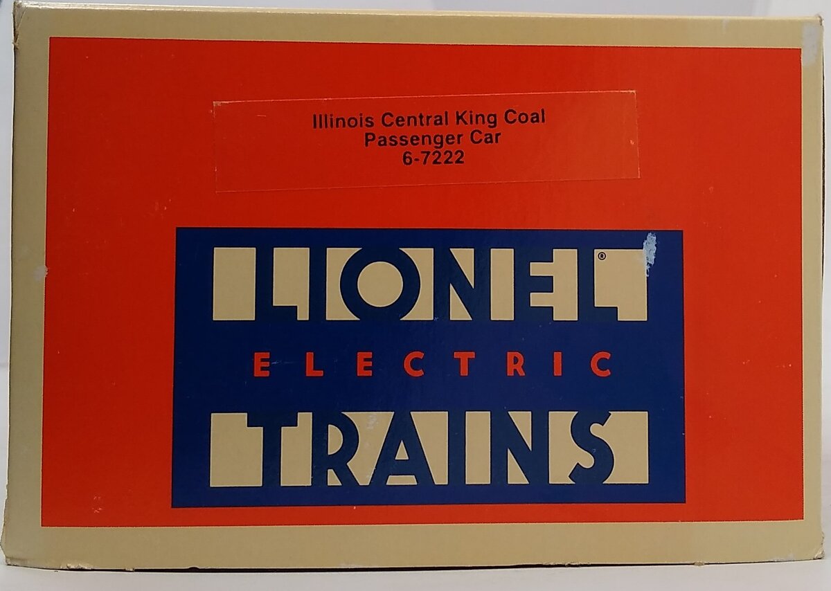 Lionel 6-7222 O Gauge Illinois Central "King Coal" Passenger Car LN/Box