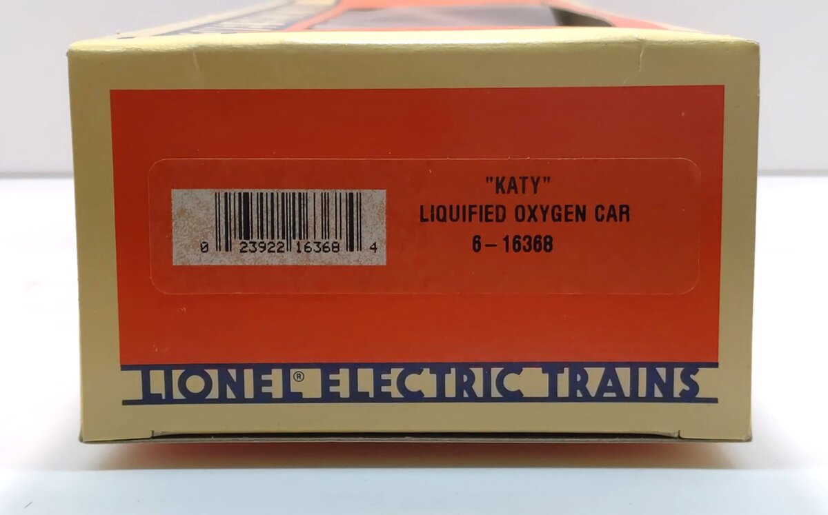 Lionel 6-16368 O Gauge Katy Liquefied Oxygen Flatcar