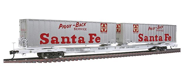 Walthers 932-41068 HO ATSF Flexi-Van Mark IV Flat Car w/Trailer #291021