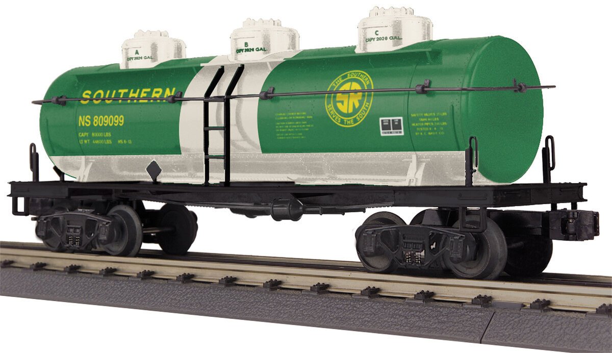 MTH 30-73400 O Gauge Southern 3-Dome Tank Car #809099