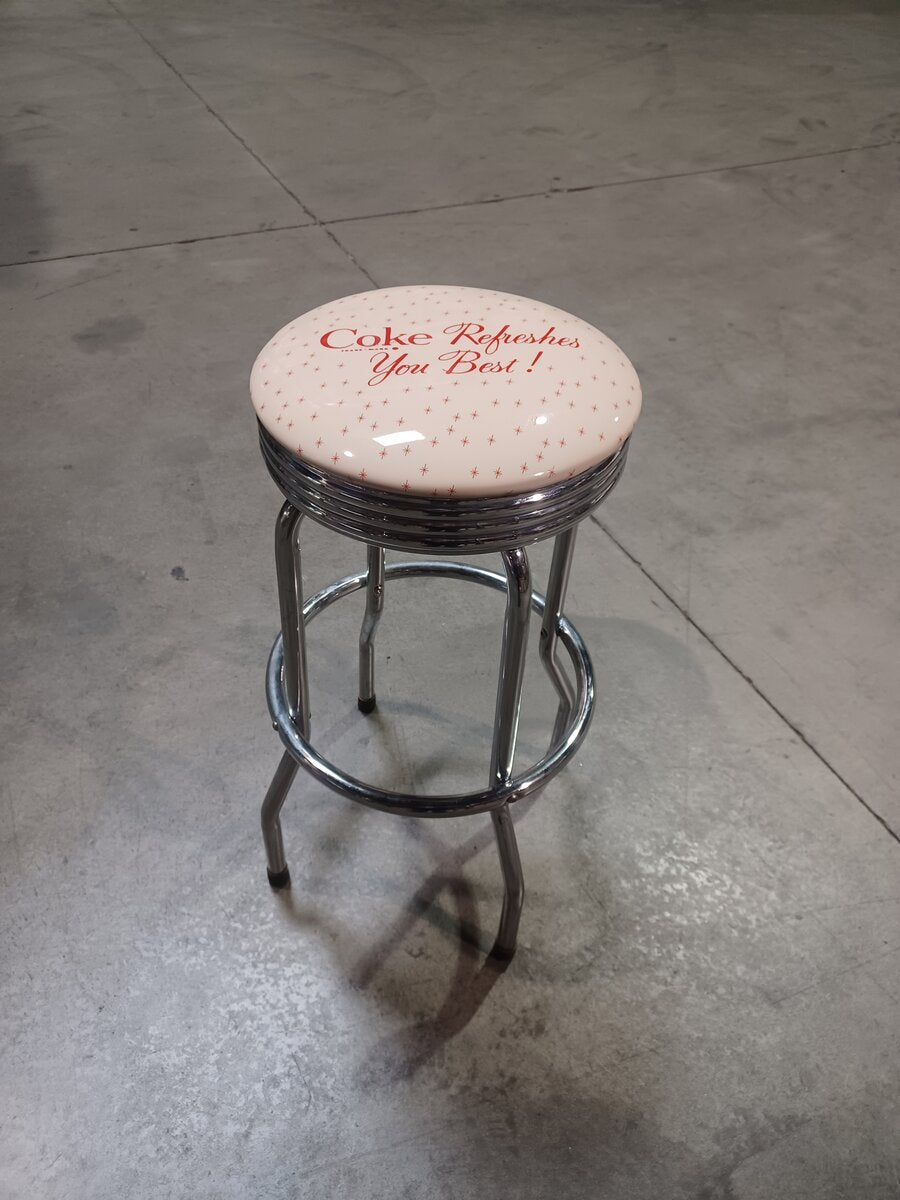 Coca-Cola Vintage 'Coke Refreshes You Best" Bar Stool EX