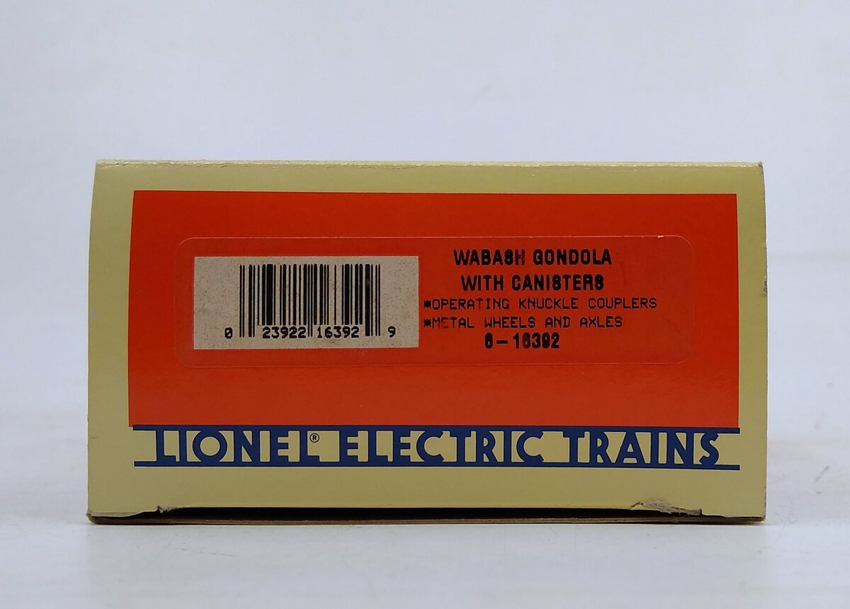 Lionel 6-16392 O Gauge Wabash Gondola With Canisters