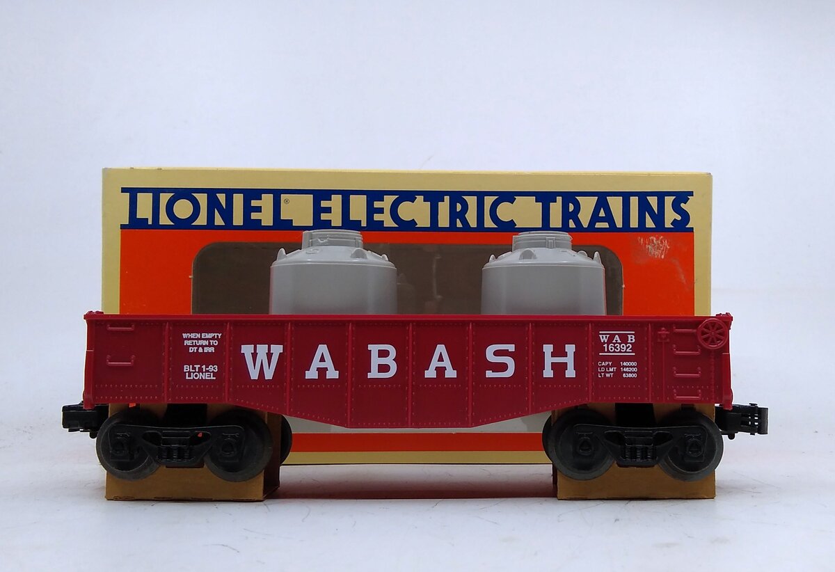 Lionel 6-16392 O Gauge Wabash Gondola With Canisters