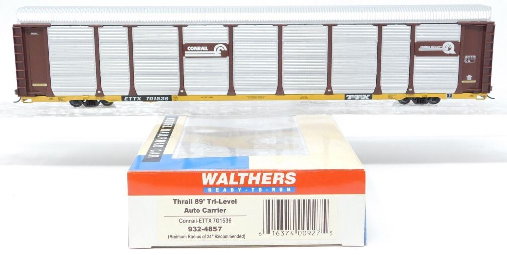 Walthers 932-4857 HO Scale Conrail-ETTX Thrall 89' Tri-Level Auto Carrier #70153