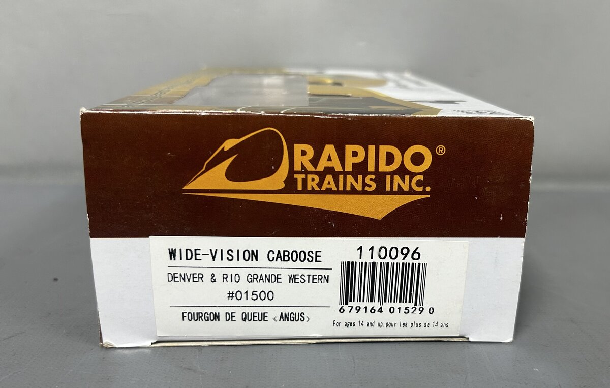 Rapido Trains 110096 HO Denver & Rio Grande Western Wide Vision Caboose #01500