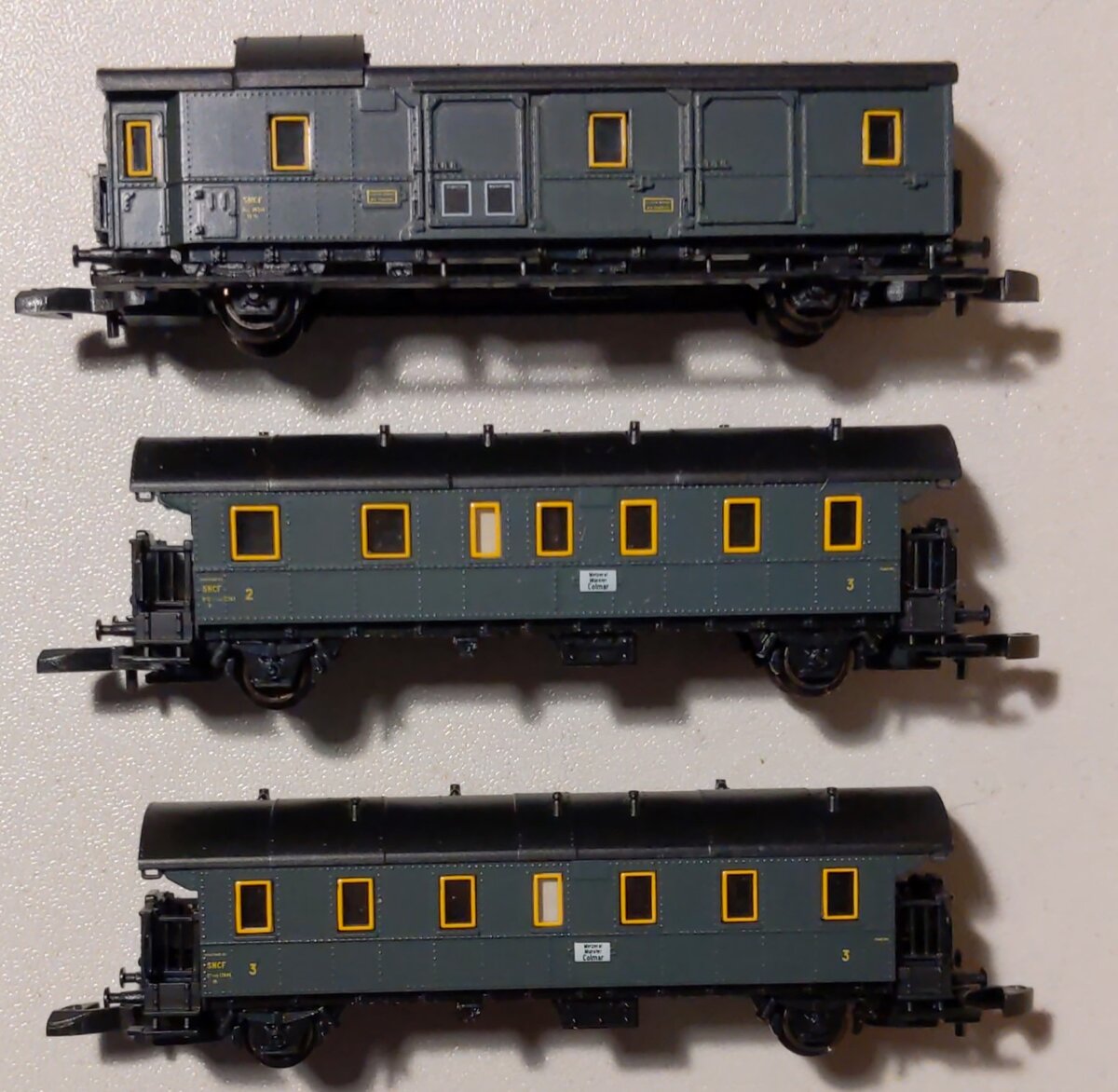 Marklin 87505 Z French State Railways SNCF Passenger Car Set (Set of 3) EX