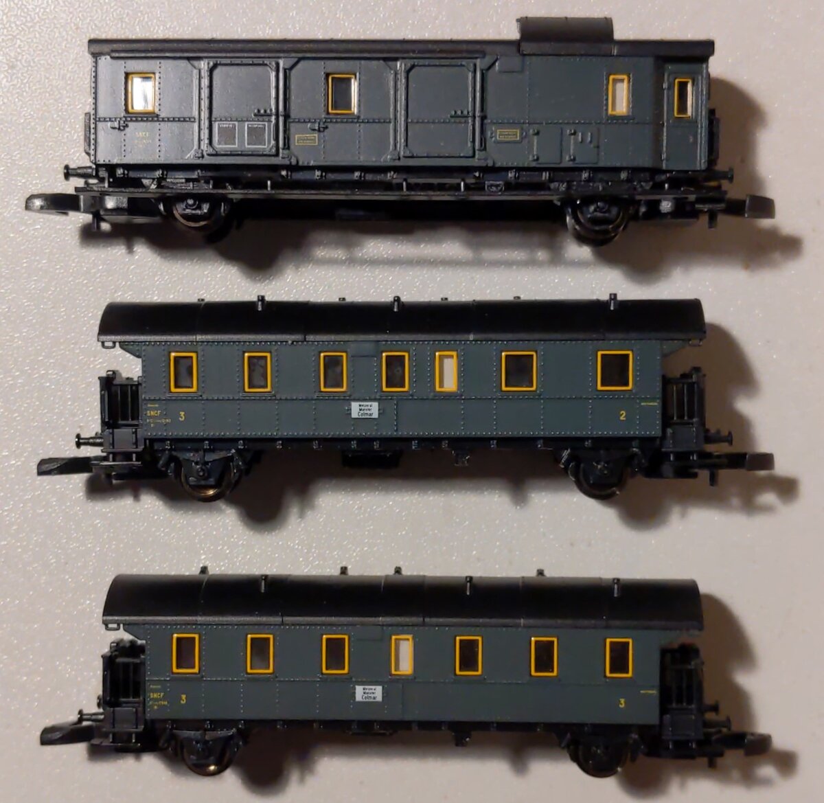 Marklin 87505 Z French State Railways SNCF Passenger Car Set (Set of 3) EX