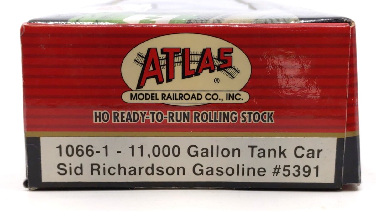 Atlas 1066-1 HO Sid Richardson Gasoline 11,000 Gallon Tank Car #5391 LN/Box