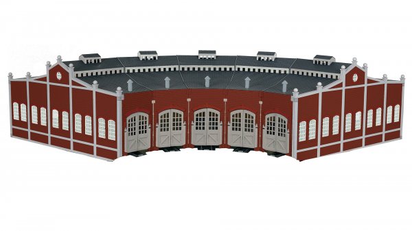 Bachmann 45020 HO Five-Bay Roundhouse Kit with Nickel Silver E-Z Track