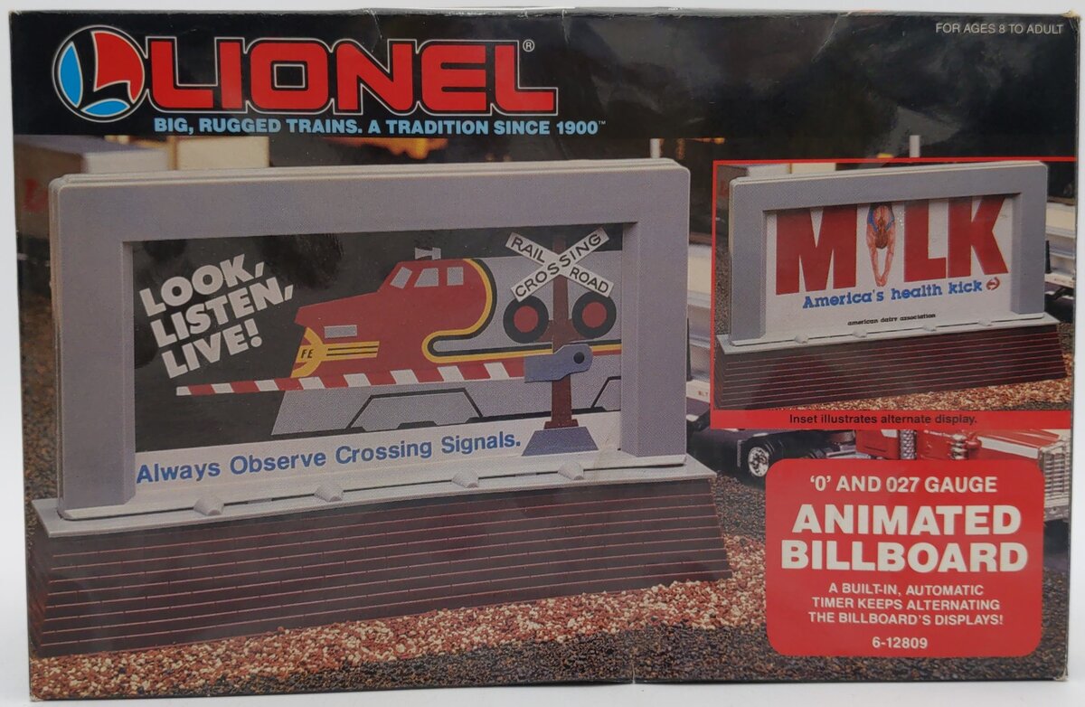 Lionel 6-12809 O Gauge Milk / RR Crossing Animated Billboard