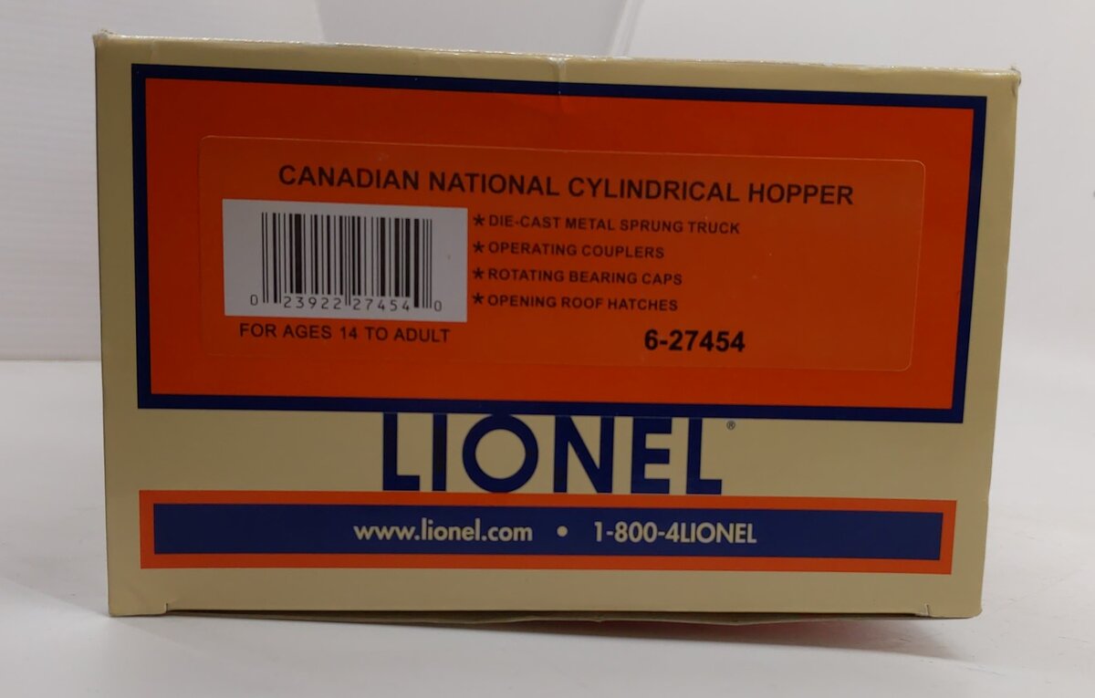 Lionel 6-27454 O Gauge Canadian National Cylindrical Hopper Car