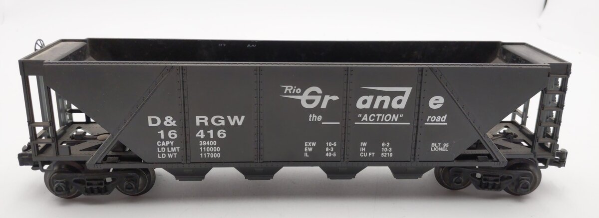 Lionel 6-16416 O Gauge Denver & Rio Grande 4-Bay Hopper with Cover