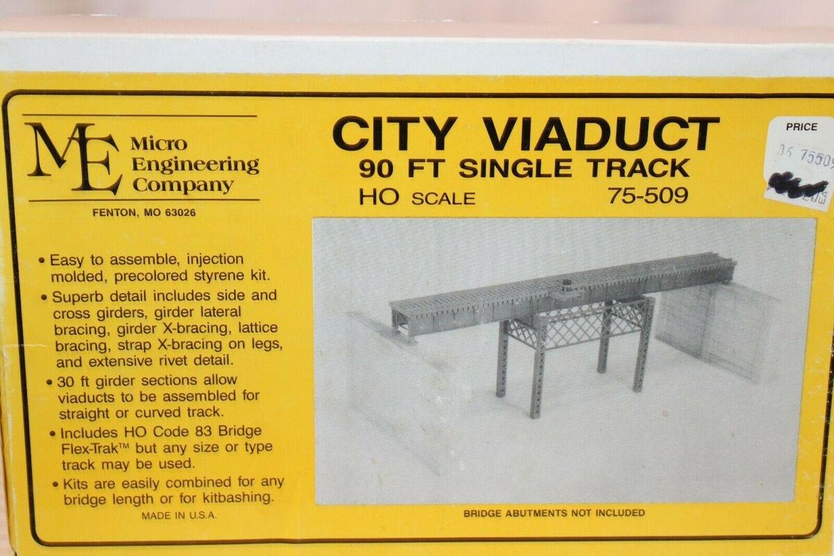 Micro Engineering 75-509 HO 90' Single Track City Viaduct Kit