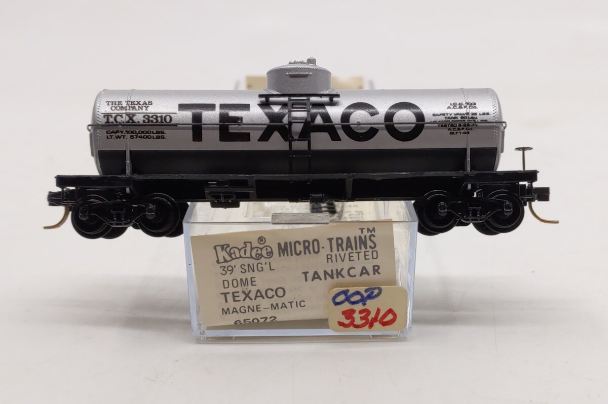 Micro-Trains 06500072 N Texaco 39' Single Dome Tank Car #3310